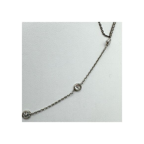 Sterling Silver Double Layer Opal Cross Necklace Bezel Set CZ Crystals Turkey - Picture 14 of 14